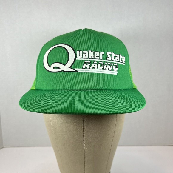 Vintage Quaker State Trucker Hat Cap Mesh Snapback Motor Oil Racing NASCAR - Picture 2 of 7